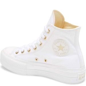 Converse All White/gold sneakers